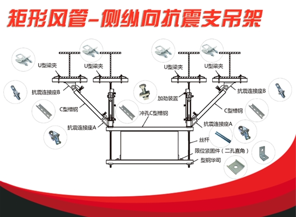 矩形風(fēng)管-側(cè)縱向抗震支吊架